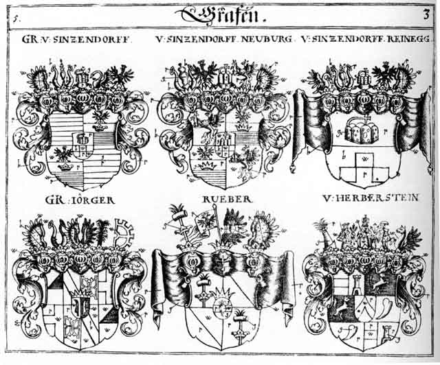 Coats of arms of Herberstein, Joerger, Jörger, Sintzendorf